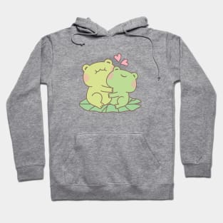 Cute Hugging Frogs In Love Hoodie